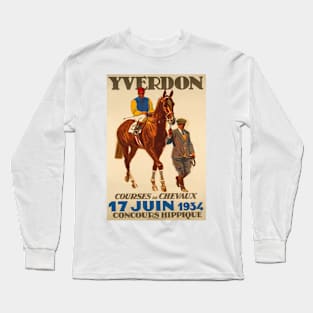 1934 Horse Show, Yverdon Switzerland - Poster Art Long Sleeve T-Shirt